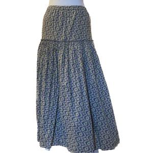 Coldwater Creek Maxi Skirt Purple White Green Boho Size S